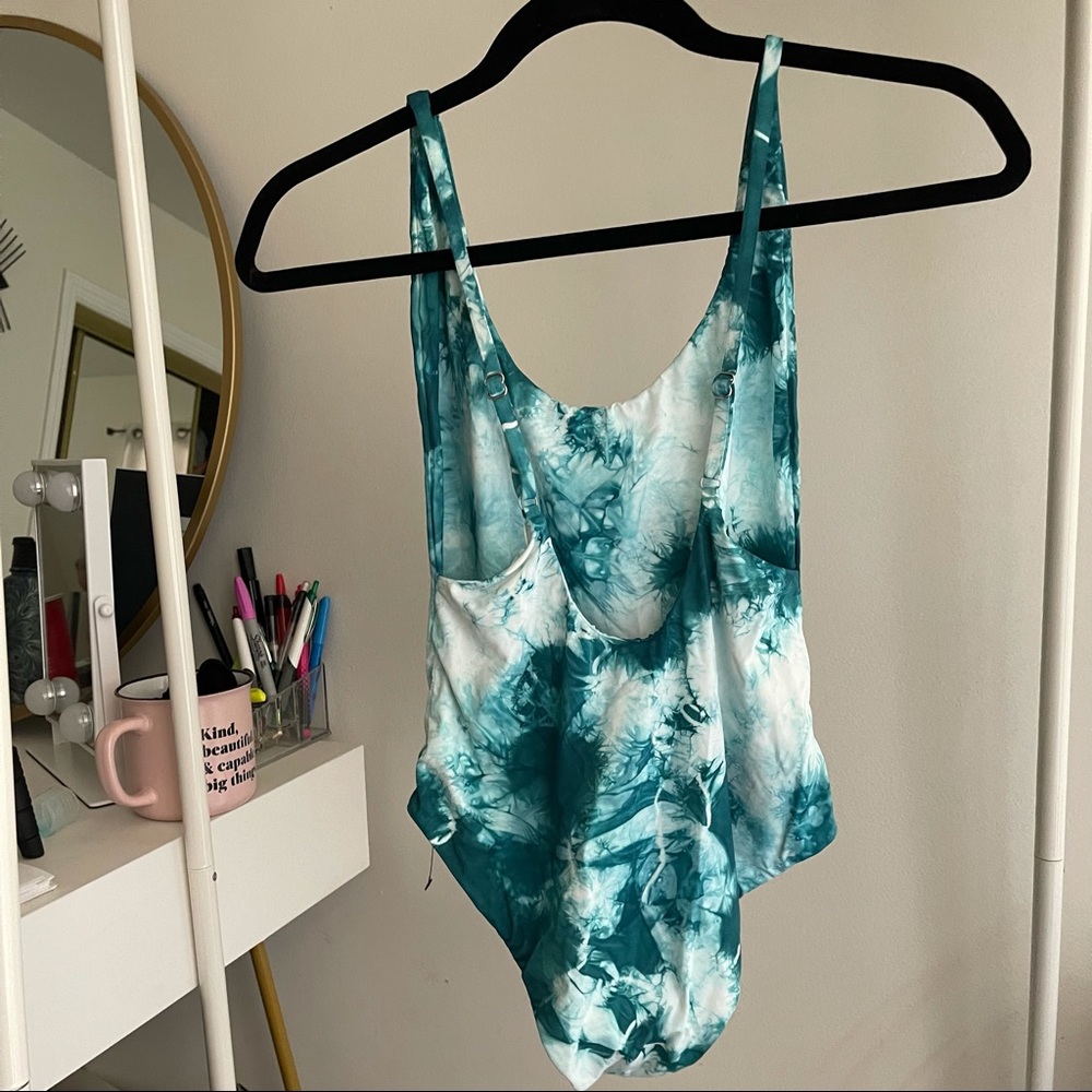 NWT Green Tie Dye One Piece Swimsuit Small - Picture 3 of 6